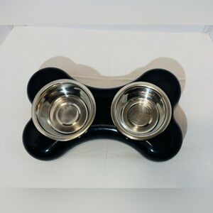 Hing The Bone Bowl Non-Slip Dog Feeder Red